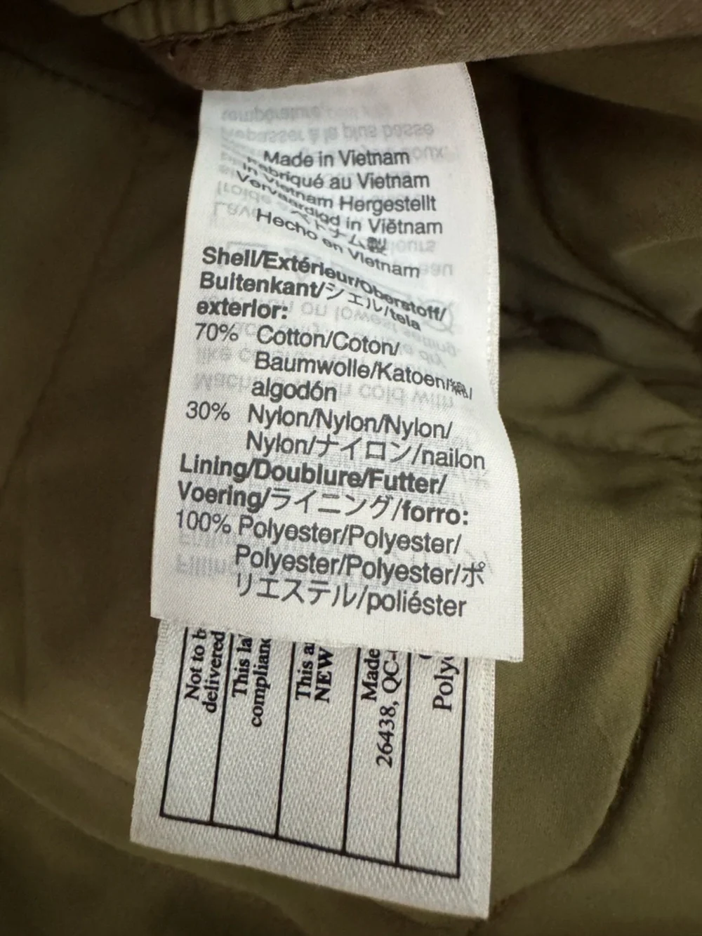 J. Crew Mercantile Full Zip Green Quilted Puffer Vest Green Cotton Blend Fall